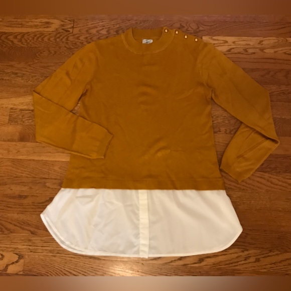 Two in one Sweater top in mustard/white - Picture 3 of 7